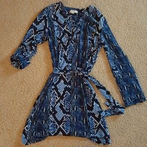 Michael Kors Blue snake print dress